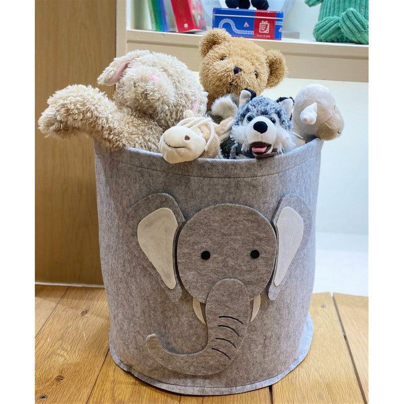 Geko Elephant Fabric Laundry Bin 34 Litres - Grey