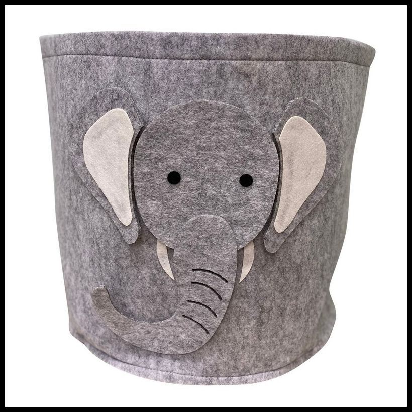 Geko Elephant Fabric Laundry Bin 34 Litres - Grey