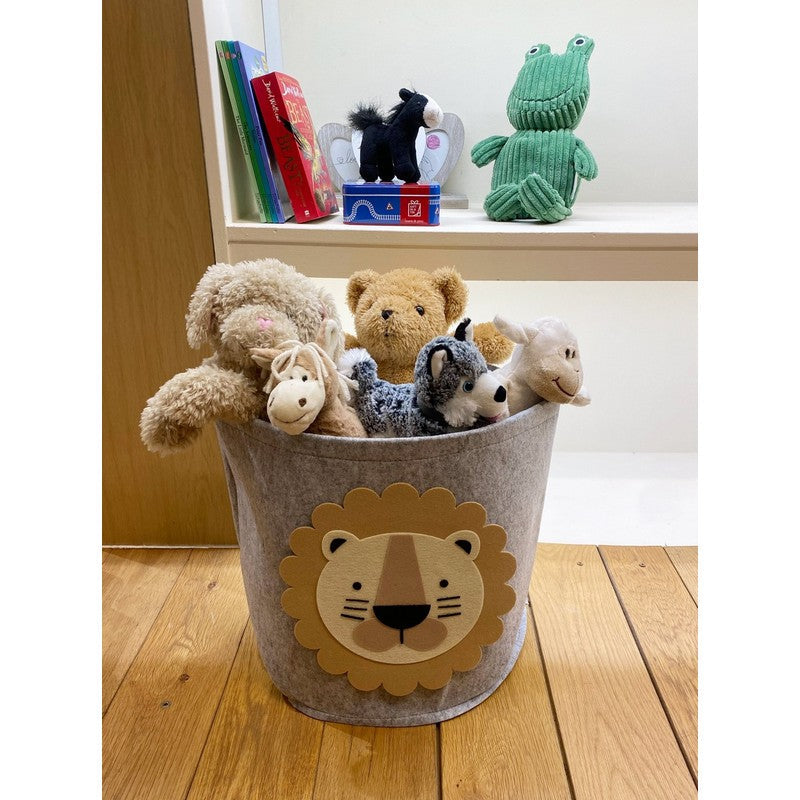 Lion Fabric Laundry Bin 34 Litres - Grey