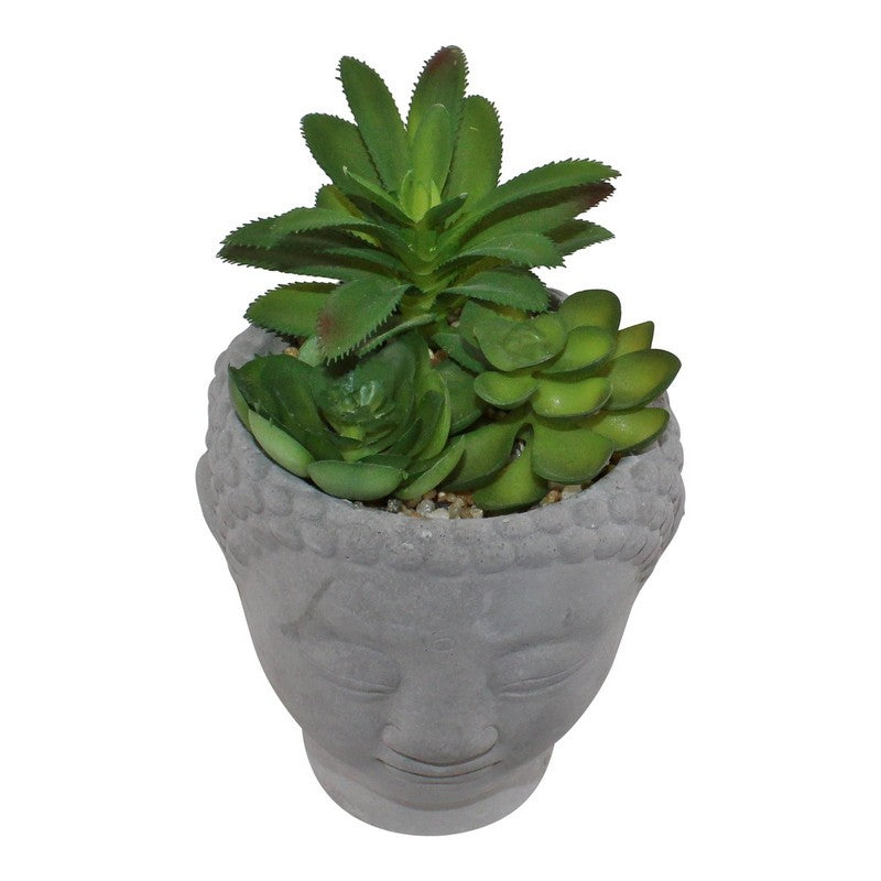 Scarthingwell Buddha Faux Succulent Cement Grey - 17cm