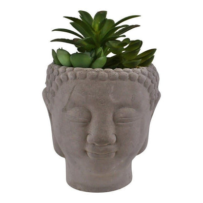 Scarthingwell Buddha Faux Succulent Cement Grey - 17cm