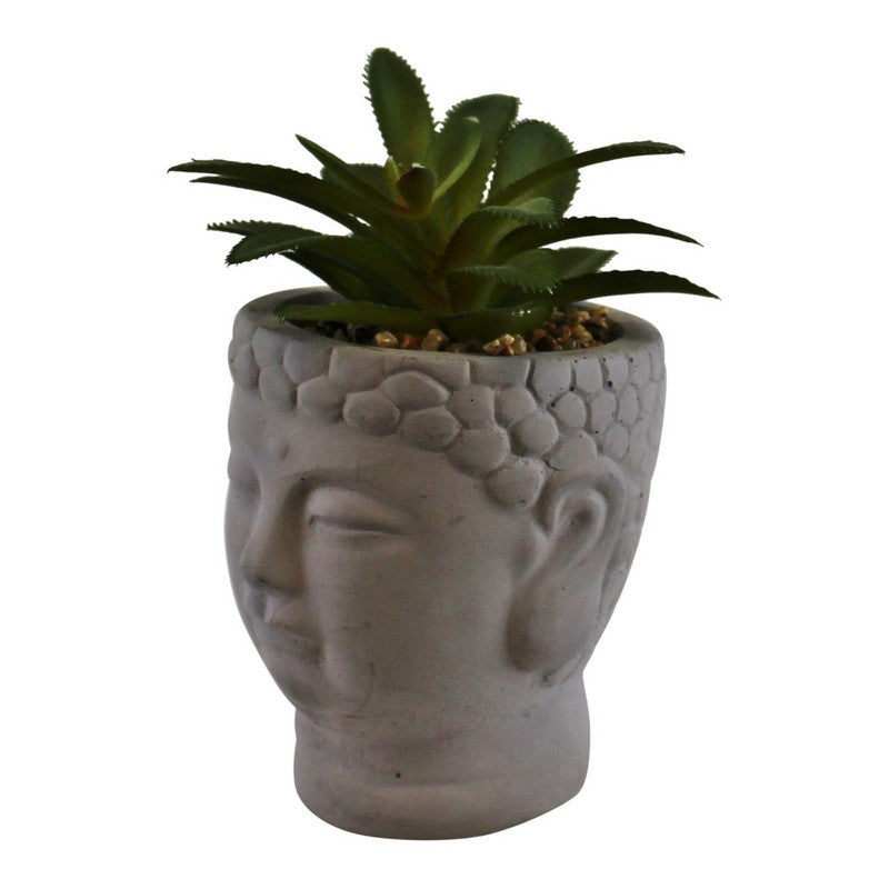 Buddha Faux Succulent Cement Grey - 13cm