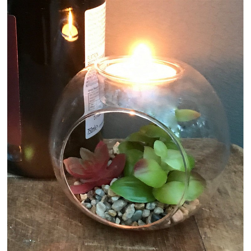 Scarthingwell Terrarium Tealight Holder Glass - 10cm