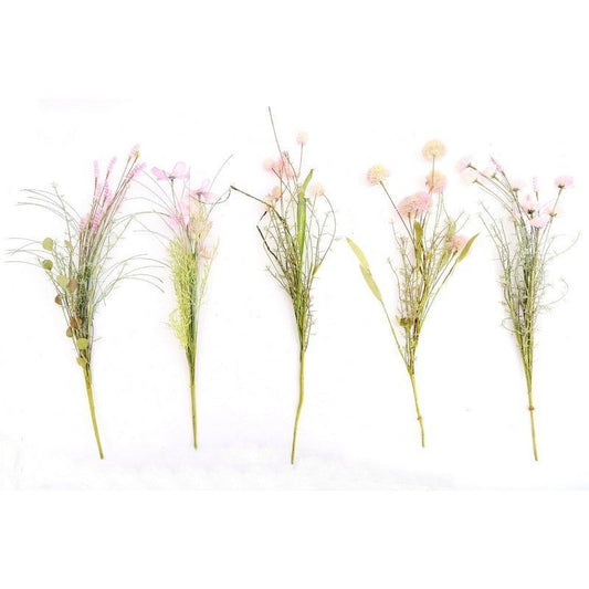 Scarthingwell 5x Wild Flower Artificial Stem Pink - 51cm