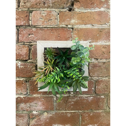 Scarthingwell Frame Faux Succulent Wood Wall Mounted - 20cm