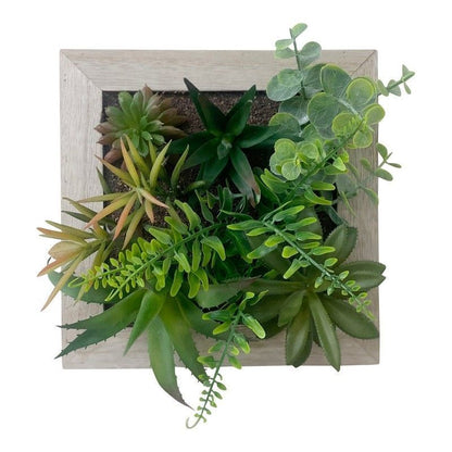 Scarthingwell Frame Faux Succulent Wood Wall Mounted - 20cm