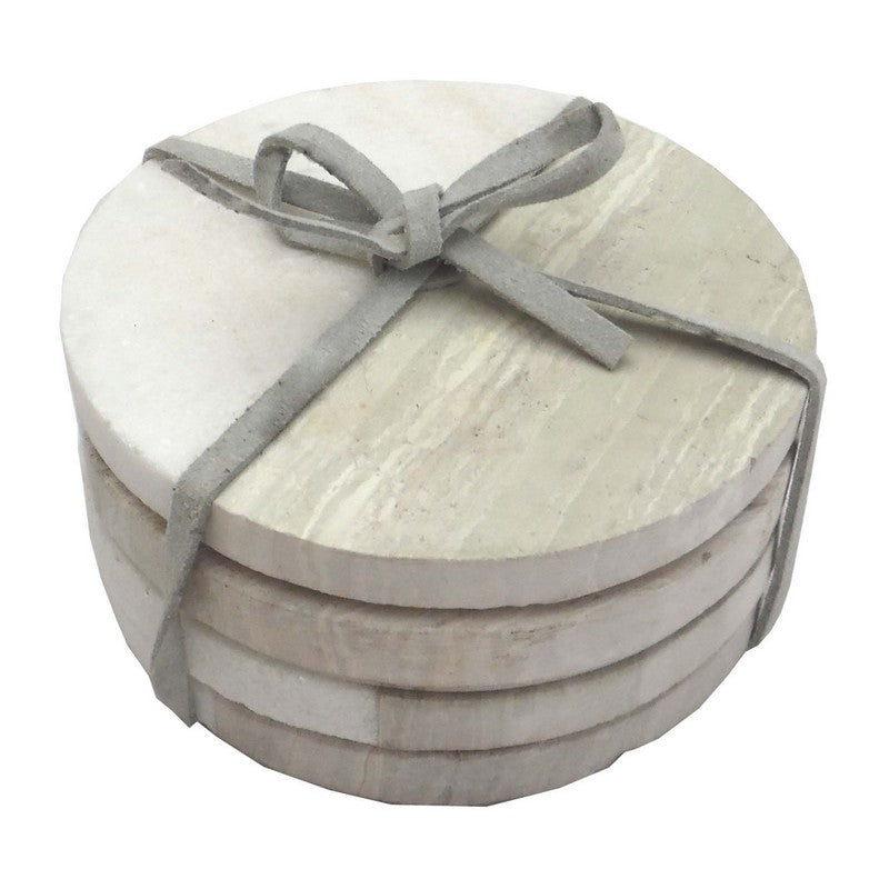 Scarthingwell 4x Circle Coaster Marble Grey - 10cm