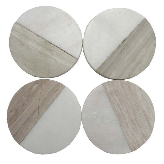 Scarthingwell 4x Circle Coaster Marble Grey - 10cm