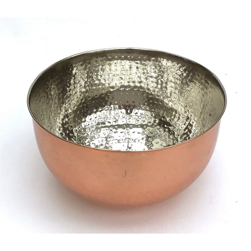 Scarthingwell Bowl Metal Copper with Hammered Pattern - 24cm