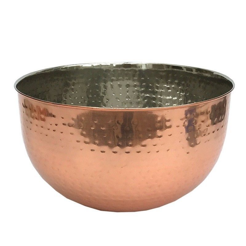 Scarthingwell Bowl Metal Copper with Hammered Pattern - 24cm