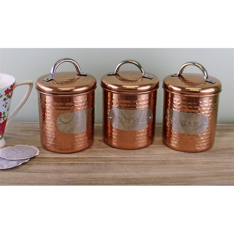 Essentials 3 x Metal Tins Twist Lid 1.1 Litres - Copper