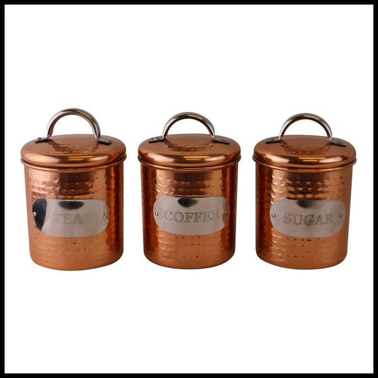 Essentials 3 x Metal Tins Twist Lid 1.1 Litres - Copper