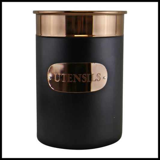 Geko Metal Utensil Holder 2.2 Litres - Black & Copper