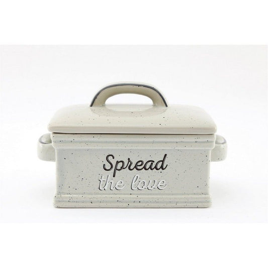 Butter Dish Ceramic White - 17.5cm