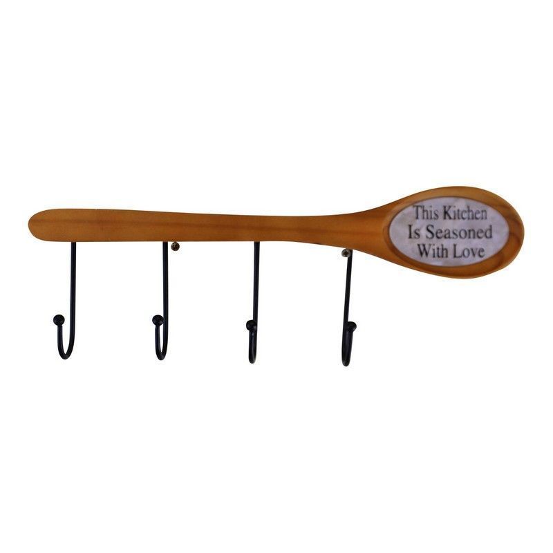 Scarthingwell Spoon Wall Hooks Metal & Wood Wall Mounted - 35.5cm