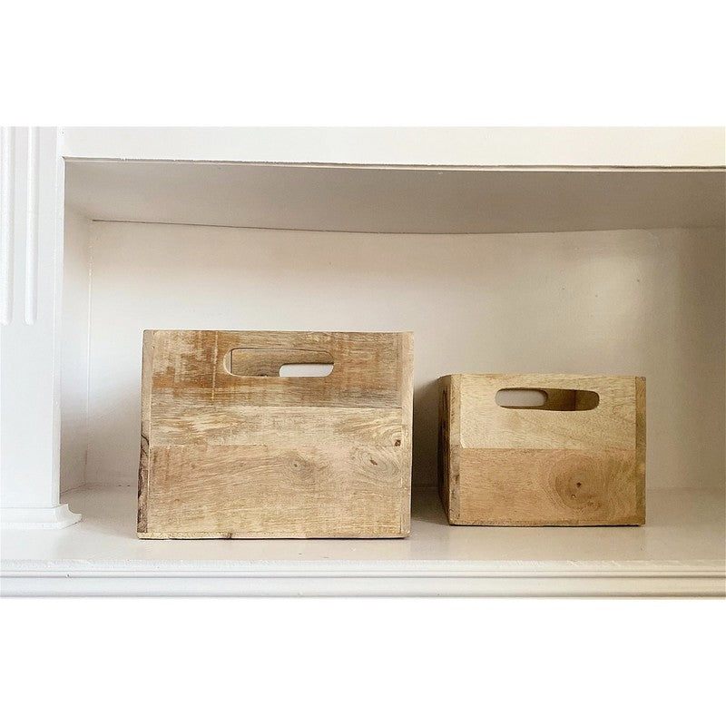 Geko 2 x Salmon Wood Crates - Natural