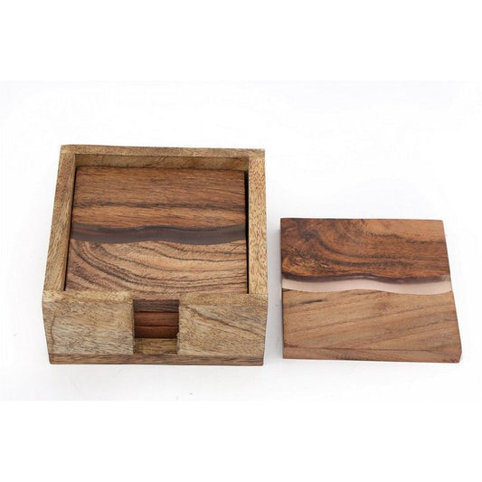 Scarthingwell 4x Coaster Polyresin & Wood - 10cm