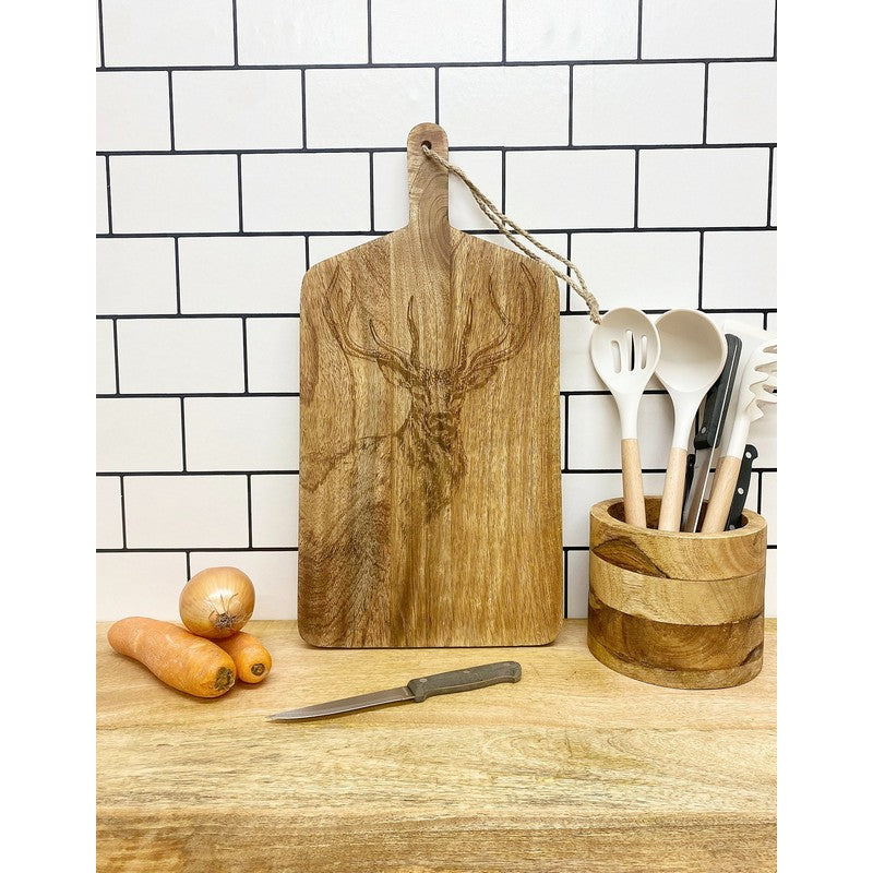 Chopping Board Wood with Stag Pattern