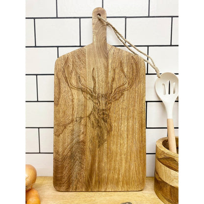 Chopping Board Wood with Stag Pattern