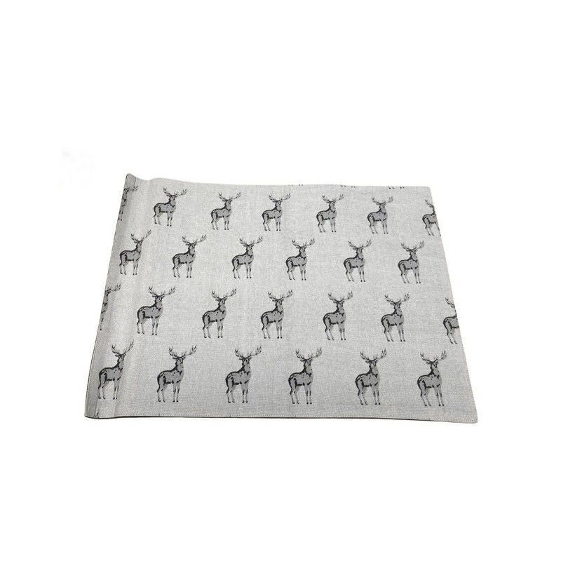 Scarthingwell 2x Placemat Fabric Grey with Stag Pattern - 46cm