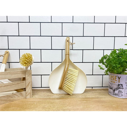 Kind Home Dustpan & Brush White - 33cm