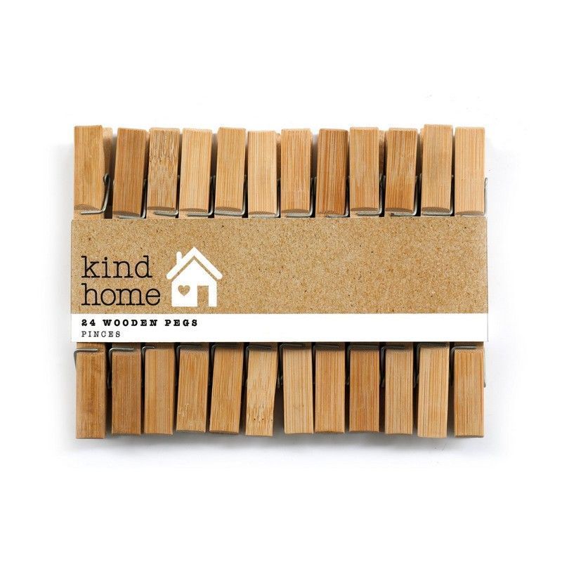 Scarthingwell 24x Kind Home Peg Bamboo - 17cm