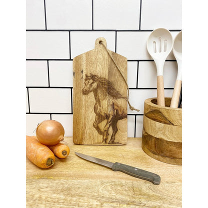 Scarthingwell Chopping Board Wood with Horse Pattern - 30cm