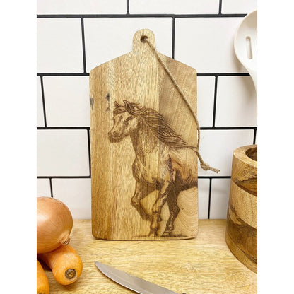 Scarthingwell Chopping Board Wood with Horse Pattern - 30cm