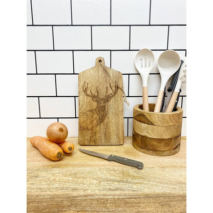 Chopping Board Wood with Stag Pattern - 30cm