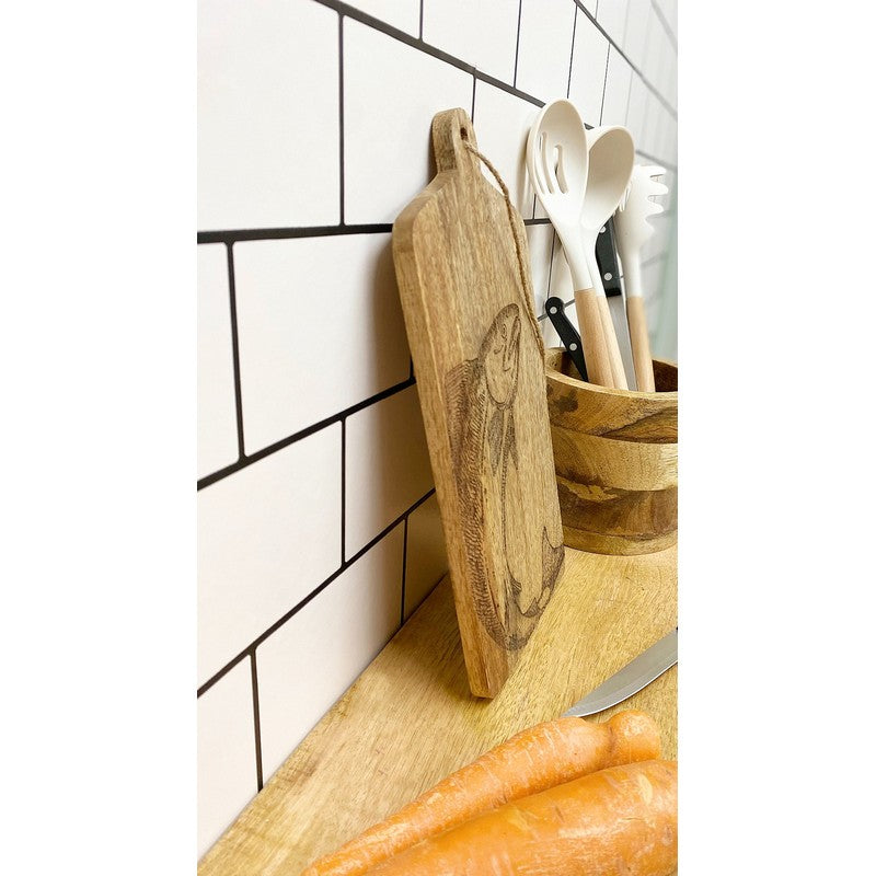 Scarthingwell Chopping Board Wood with Salmon Pattern - 30cm