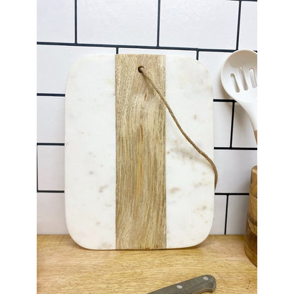 Scarthingwell Chopping Board Marble & Wood White - 30cm