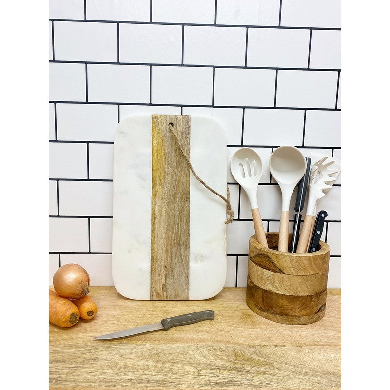 Chopping Board Marble & Wood White - 38cm