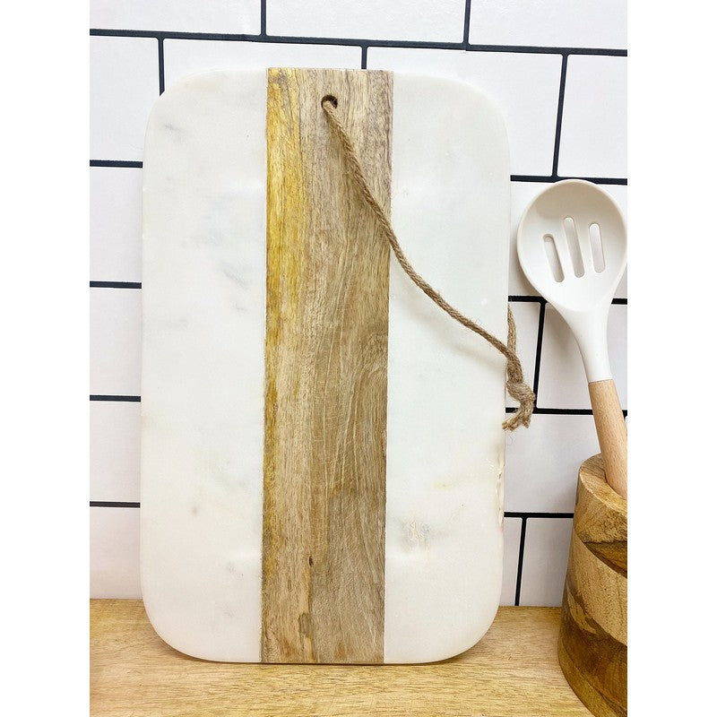 Chopping Board Marble & Wood White - 38cm