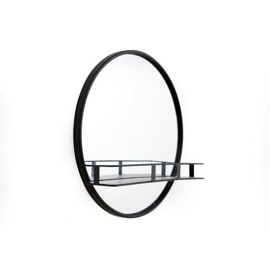 Geko Contemporary Wall Mirror Metal Black 50cm