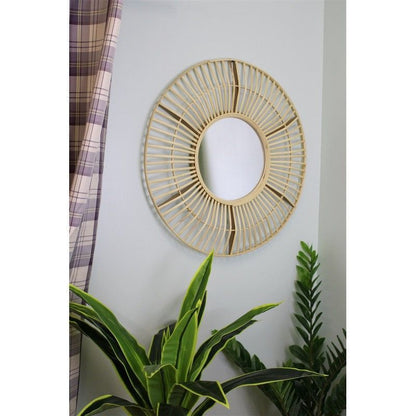 Geko Bamboo Wall Mirror Natural 70cm