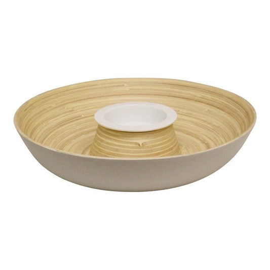 Scarthingwell Dip Dish Bamboo & Ceramic White - 32cm