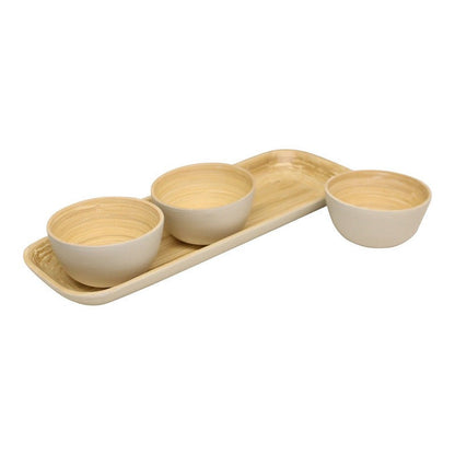 3x Bowl Bamboo White - 10cm