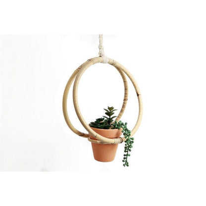 Scarthingwell Faux Succulent Bamboo & Terracotta Hanging - 30cm