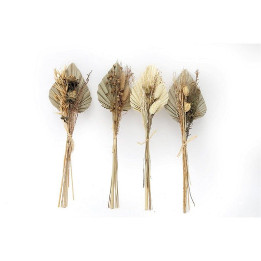 Geko Set of Four Bouquets of Dried Grasses with Palm Spear