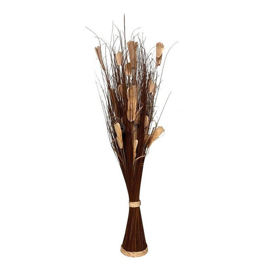 Geko Twisted Stem Vase With Dried Dark Brown & Cream Flowers