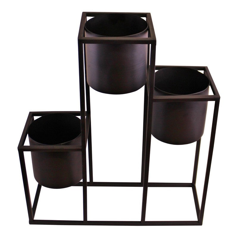 Scarthingwell 3x Planter Metal Black - 50cm