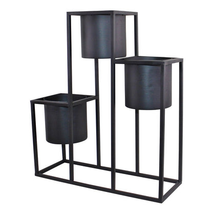 Scarthingwell 3x Planter Metal Black - 50cm