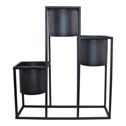 Scarthingwell 3x Planter Metal Black - 50cm