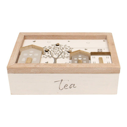 Geko Tea Box, Wooden Houses Design, 24x16cm.