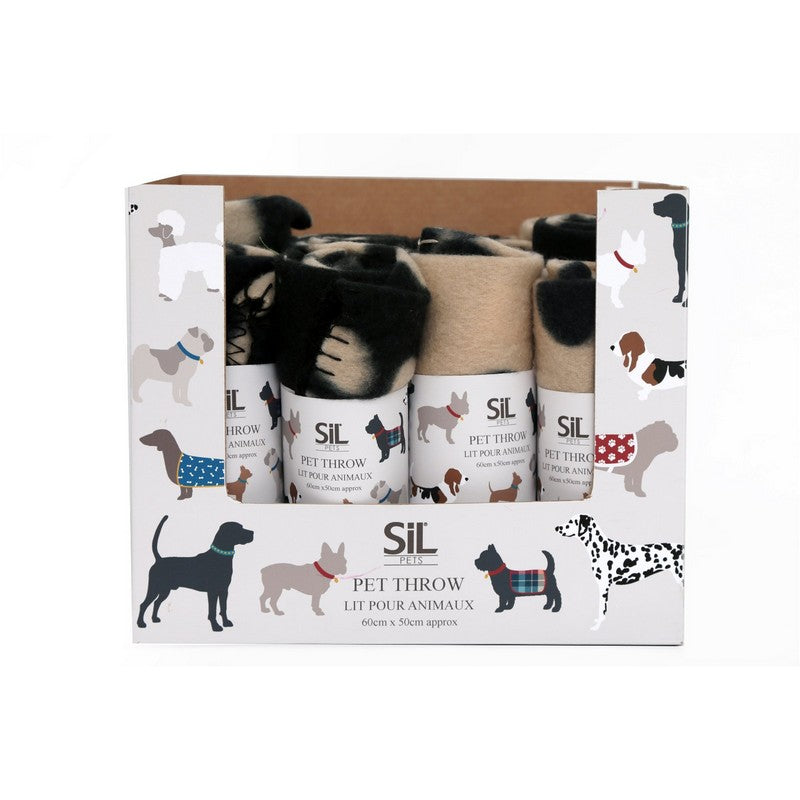 Geko Sil Medium Dog Blanket Black Fleece 60cm by Geko