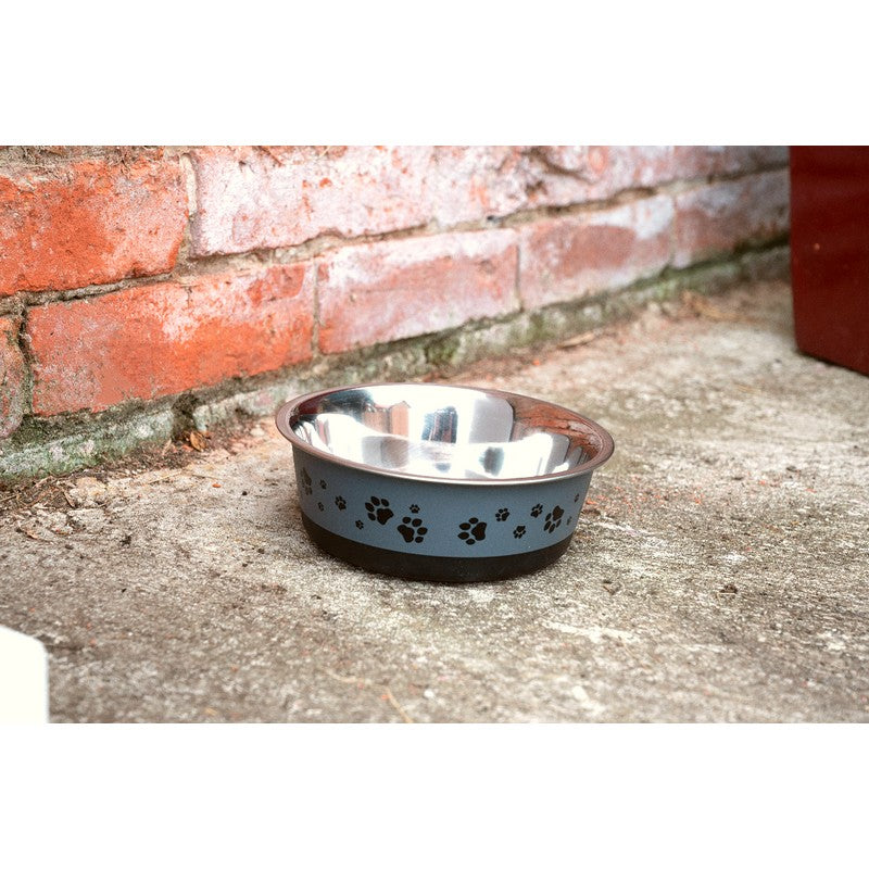 Cat and Dog Bowl Grey Stainless Steel 1.2 Litres by Geko