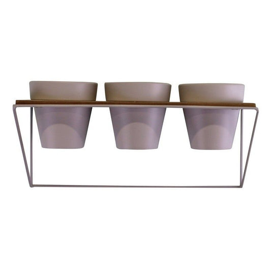 Scarthingwell Planter Ceramic & Metal Grey Wall Mounted - 35.5cm