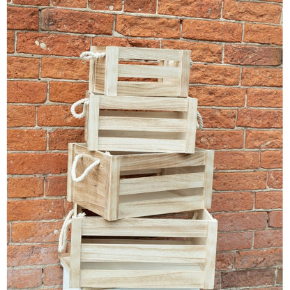 Geko 4 x Wood Crates - Natural