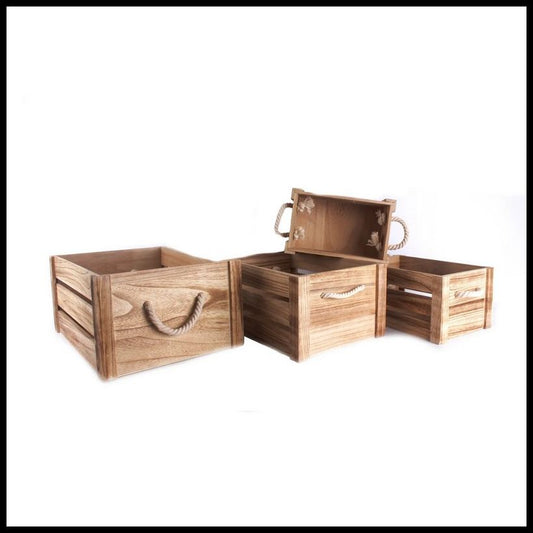 Geko 4 x Wood Crates - Natural