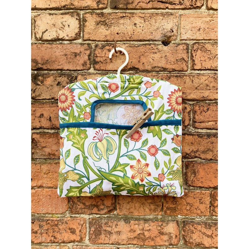 Scarthingwell Sussex Peg Bag Cotton Blue with Floral Pattern - 36cm